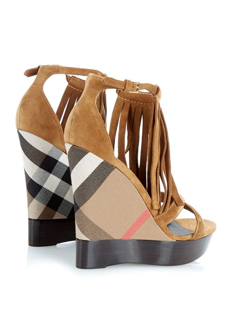 brown Burberry wedges